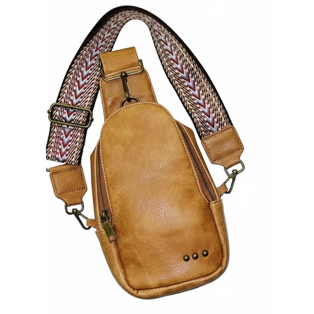 NEW PRETTY SIMPLE women's jordan sling bag in caramel